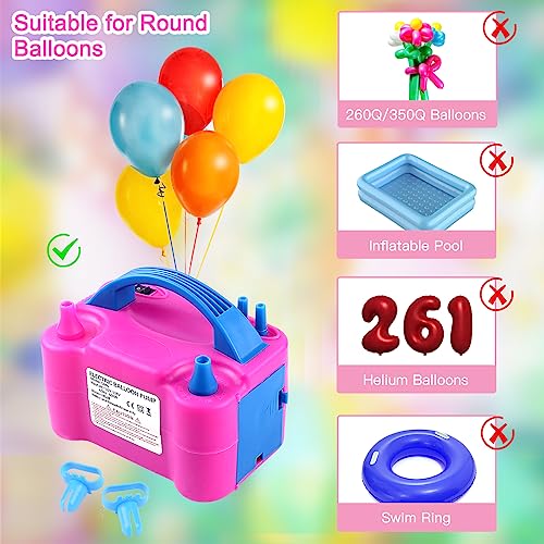 QIPUMP Balloon Pump Electric,110V 600W Balloon Blower Inflator Dual Nozzle Air Pump Balloons Inflator for Decoration, Part...