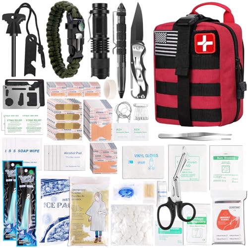 Survival First Aid Kit, Molle Medical Pouch 288PCS Outdoor Emergency Survival Gear and Equipment for Hiking Camping Huntin...