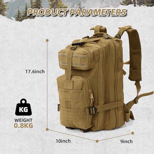 AUMENTAR Small Military Tactical Backpack, 30L Tactical Assault Bag for Men, Army Assault Rucksack GYM Hiking Backpack Bug...