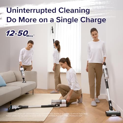 LEVOIT Cordless Vacuum Cleaner, Stick Vac with Tangle-Resistant Design, Up to 50 Minutes, Powerful Suction, Rechargeable, ...