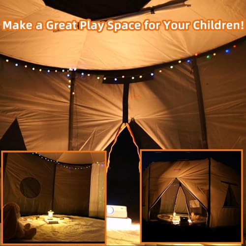 jumpfly 14FT Trampoline Tent for Kids(Tent Only),Fit for 6 Straight Poles Round Trampolines,Trampolien Shade Cover with LE...