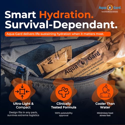Aqua-Gard Emergency Water Gel - Survival Water Pouches for Disaster Relief | 200% More Effective Hydration | Emergency Wat...