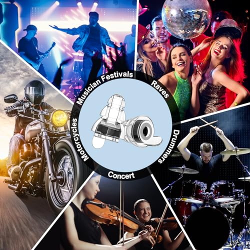 High Fidelity Concert Earplugs for Concerts Musicians，Earplugs for noise reduction，24db Advanced Filter Technology Ear Pro...