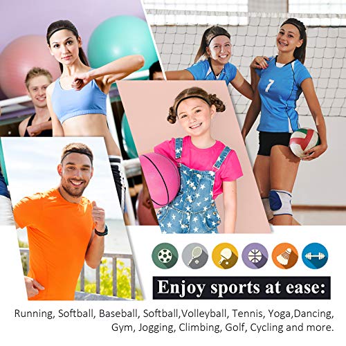 4 Pieces Elastic Sports Headbands Thick Non-Slip Hair Bands for Women and Men