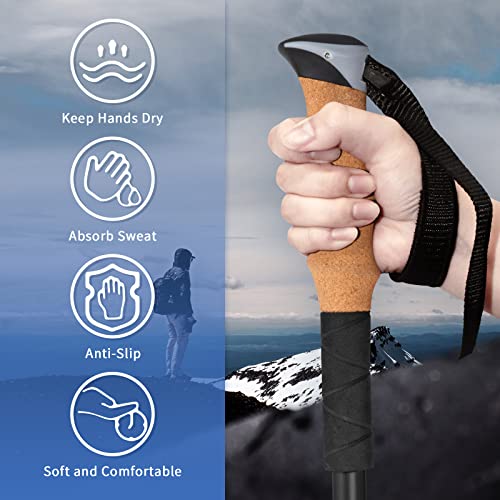 Aihoye Trekking Hiking Poles - 2 Pack Adjustable Walking Sticks, Collapsible Lightweight Aluminum 7075, Hiking Sticks with...