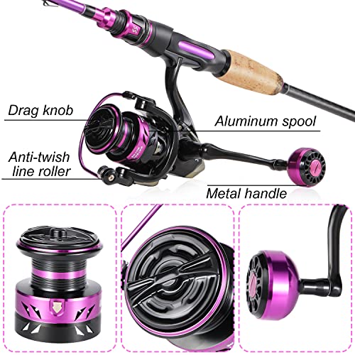 Sougayilang Spinning Combo, Medium Heavy Fishing Pole and 2000 Spinning Reel Set, Fishing Rod and Reel Commbo for Bass Fis...