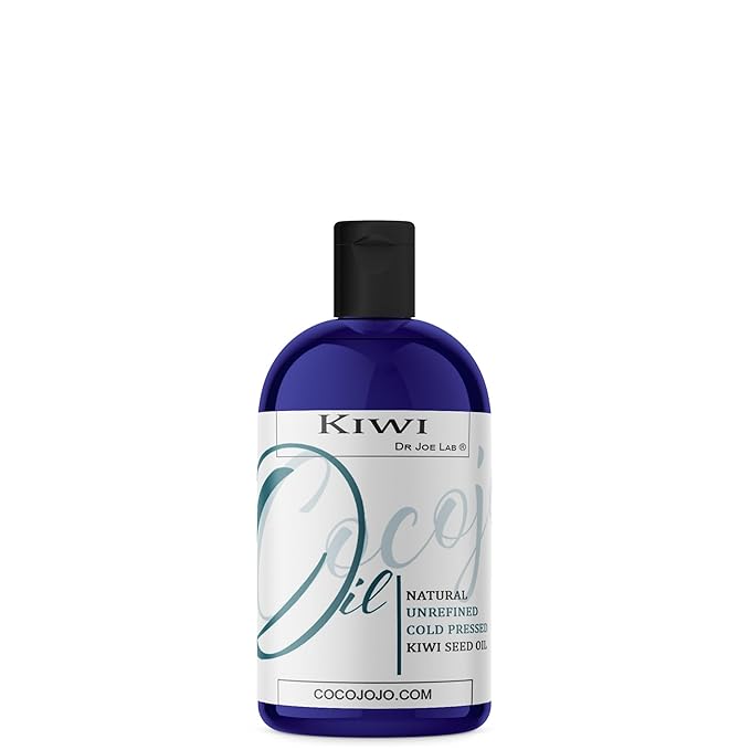 Dr Joe Lab Kiwi Seed Oil 8 oz Pure Natural Cold Pressed Unrefined Extra Virgin Kiwi Oil - for Hair Skin Body Nail and Beard - Moisturizing, Soothing, Hydrating, & Nourishing