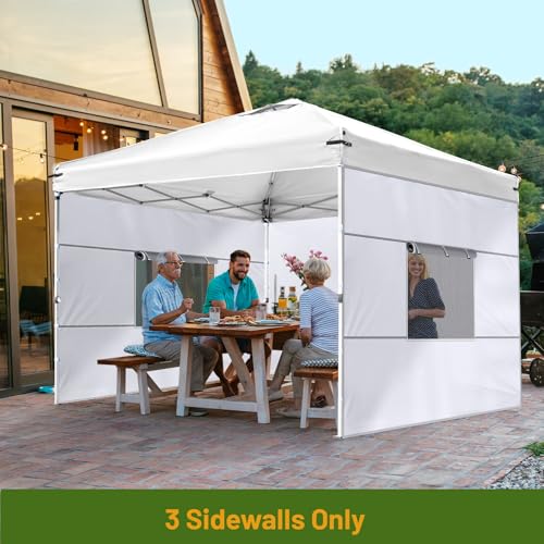 3 Pcs 10x10 Canopy Sidewalls with Roll-up Windows for 10x10 Pop Up Canopy Straight Leg Outdoor Instant Canopy Walls Waterp...