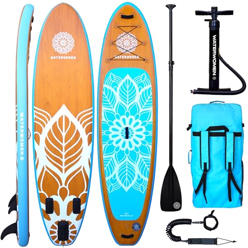 Women's Paddle Board 10'6 Inflatable Stand UP Paddle Board & Accessory Package Including Adjustable SUP Paddle, Stylish Ba...