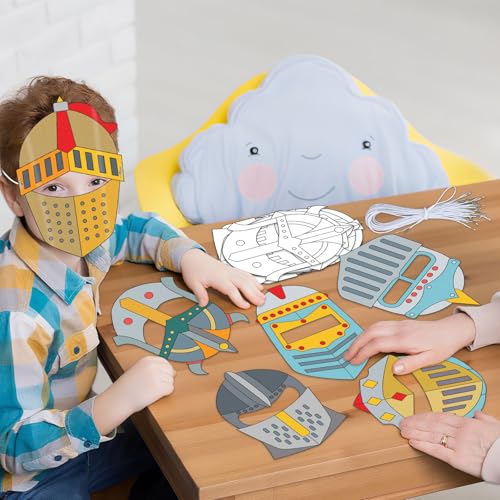 Lonfliness 36 Set Coloring Mask Craft for Kids Color Your Own DIY Kit Mask Crafts Helmet Craft for Fun Activities