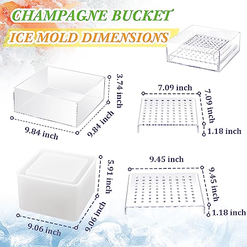 Didaey 4 Pcs Ice Mold Wine Chiller Ice Bottle Chiller Ice Container Mold Ice Silicone Mold Champagne Bucket with Draining ...