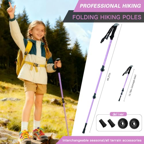 Yourjoy Hiking Trekking Poles, 2 Pack Anti Shock, Adjustable, Collapsible Hiking Poles for Trekking or Walking, Lightweigh...
