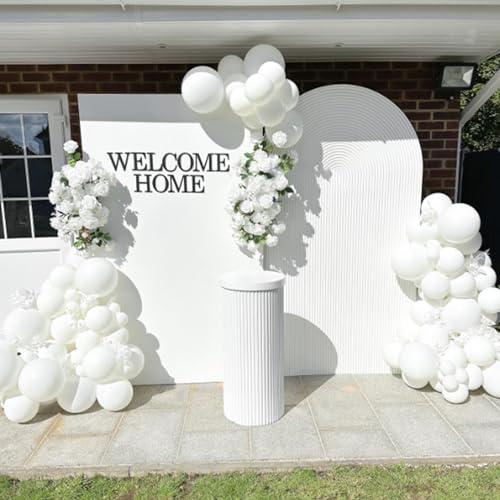 Awenztech White Balloons 12 inch, White Latex Balloons 50pcs Party Balloon for Engagement Bachelorette Bridal Shower Weddi...