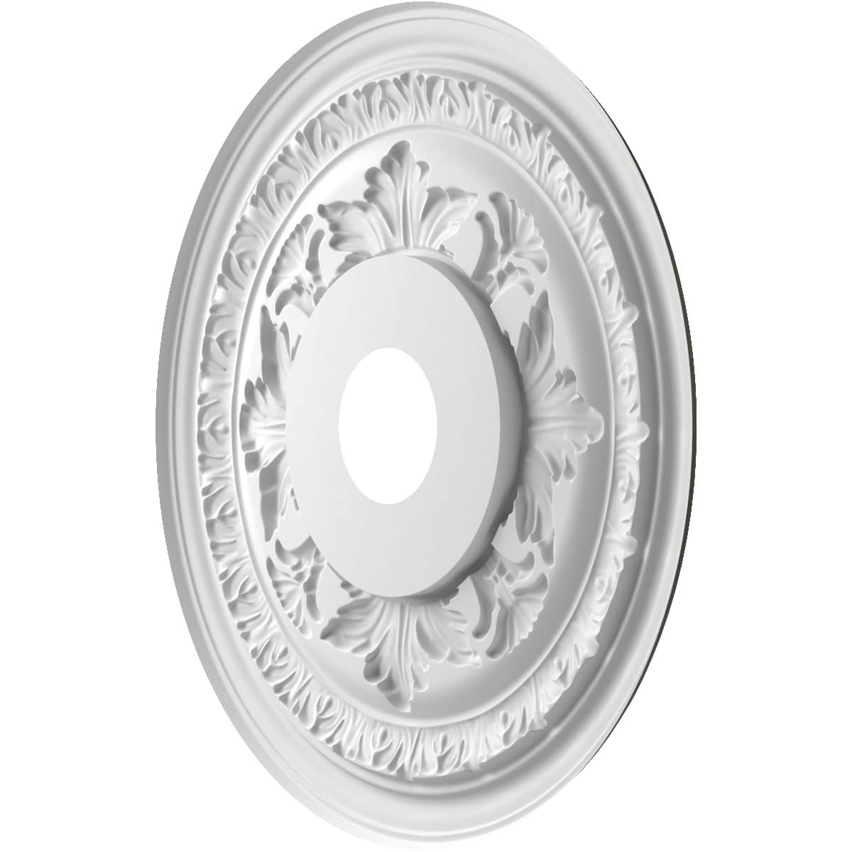 Ekena Millwork Cmp19Bacch Baltimore Thermoformed Pvc Ceiling Medallion (Fits Canopies Up To 7 3/4), 19Od X 3 1/2Id X 1P, Metalli