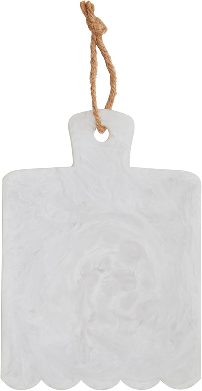 Mud Pie Mini Resin Board, White, 7.5" x 5.4"