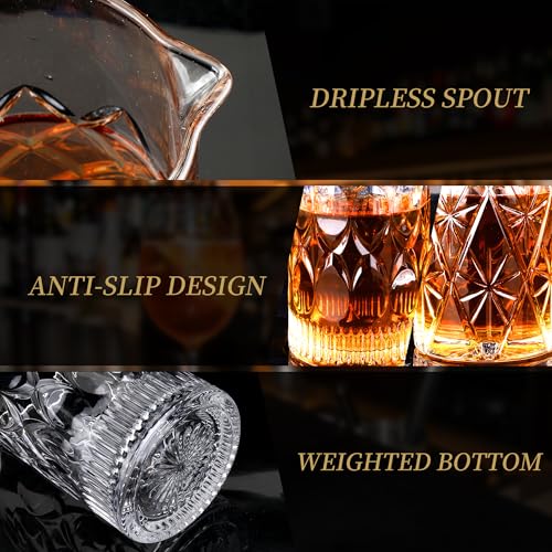 FARQAN 24 Oz Cocktail Mixing Glass Stirring Glasses for Whiskey Cocktail Mixing Shaker Glass Martini Old Fashioned Crystal...