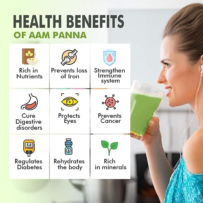 Yeshvi NATURAL Aam Panna Powder & Spicy Guava Powder With Mojito Drink Powder Combo Pack, Instant Drink Mix Powder, Health...