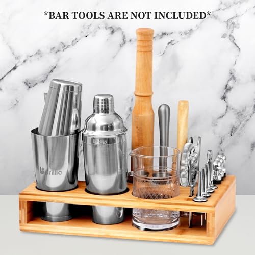 Barillio Bamboo Stand for Bartender Kit Storage (Bar Tools are Not Included) | Cocktail Shaker Set Wood Holder | Perfect M...