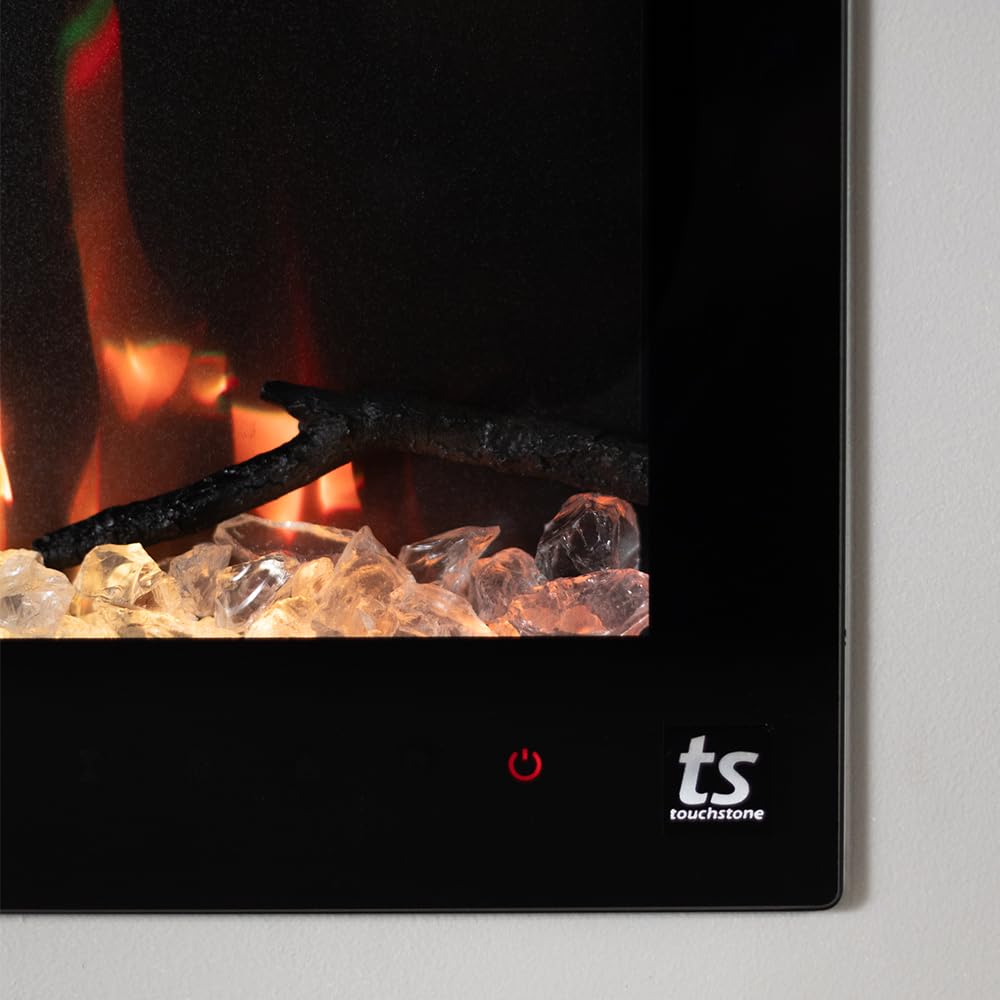 Touchstone Smart Electric Fireplace-The Fury 46" Wide- 4.5" Thin in Wall Recessed-100 Realistic Flame/Ember Bed Color Combos-1,500W Heater-Larger Viewing Area-Alexa/WiFi Enabled