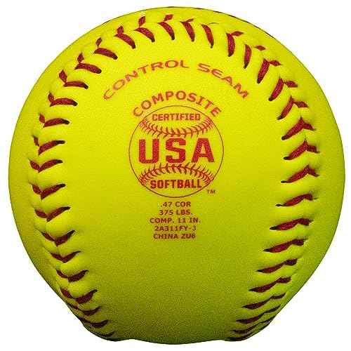 Baden ASA Synthetic Fastpitch Softballs - 11-Inch Official Size | Durable Design for Competitive Play | ASA League Softball