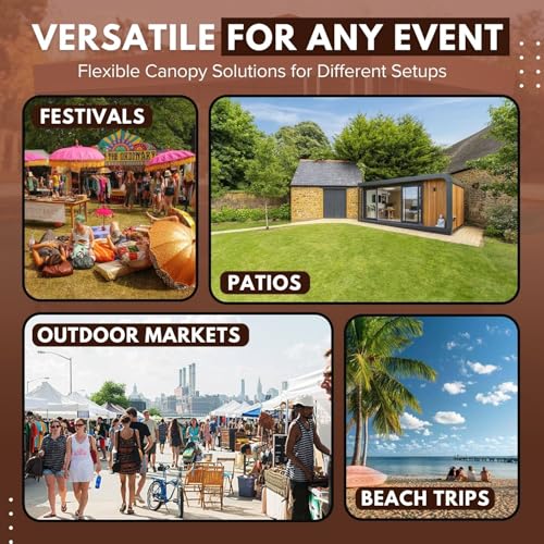 Flexzion Gazebo Cover Replacement Canopy Top 12x12 Ft (3.6m x 3.6m) - Double Tier Top Canopy Cover Replacement with UV30+,...