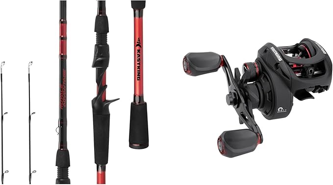 KastKing Royale Advantage,Casting Fishing Rods 7'MH & KastKing Brutus Baitcasting Fishing Reel, Graphite Frame, 7.2:1 Gear...
