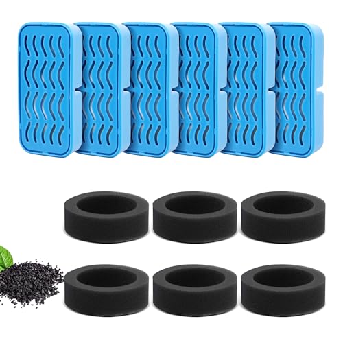 PETCHO 6-Pack Cat Water Fountain Filters Compatible with Original Stainless Steel Cat Water Fountain, Activated Carbon & R...