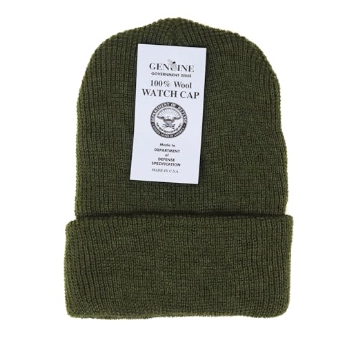 McGuire Gear 100% Wool Watch Cap – GI Warm Winter Beanie Cap for Cold Weather – Made in the USA Military Specifications.