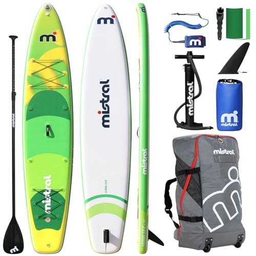 Mistral Stand Up Inflatable Paddle Board Racing & Touring Board 13'2"/ 14' Race Board, Backpack with Wheels, Durable ISUP ...