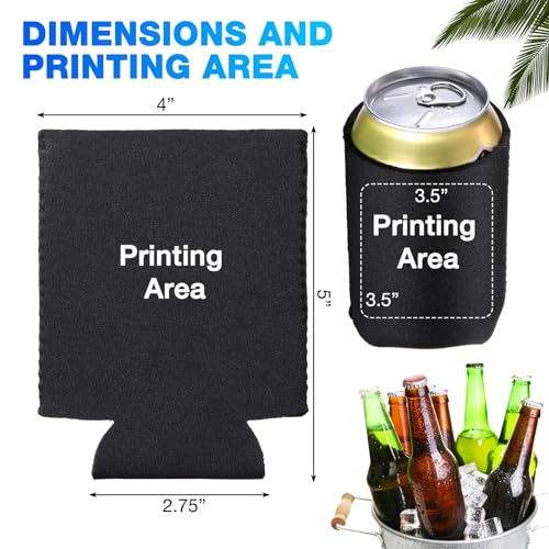 CHENGU 60 Packs Blank Can Cooler Sleeves Soda Neoprene Can Sleeve Drink Insulator Sleeve Collapsible for Parties, Events o...