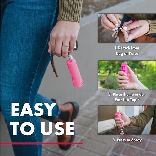 SABRE Pepper Spray & 2-in-1 Stun Gun with Flashlight, Self Defense Kit, Fast Flip Top Safety, Finger Grip for Better & Fas...