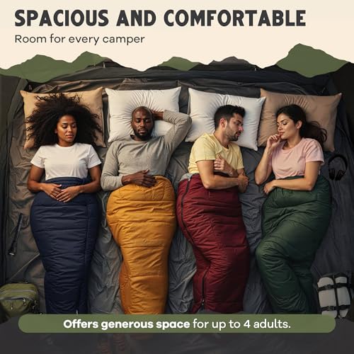 CloudCamp Inflatable Tents for Camping- 6 People Waterproof Oxford Fabric(210D), Quick Setup Air Tent with Manual & Batter...