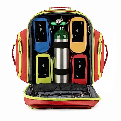 Scherber Fully-Stocked Premium First Responder Backpack | EMT/EMS Medic Trauma & Oxygen Medical Professional Kit | Bag w/ ...