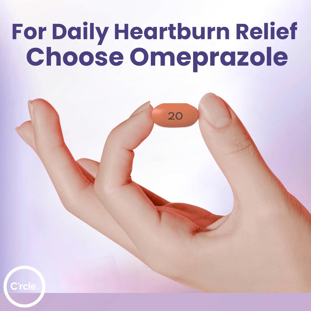 Omeprazole 20mg Bulk 84 ct - Heartburn Medicine Omeprazole Tablets - Acid Reducer Pills for Heartburn Relief and Acid Reflux Medicine - Six 14 Ct Bottles