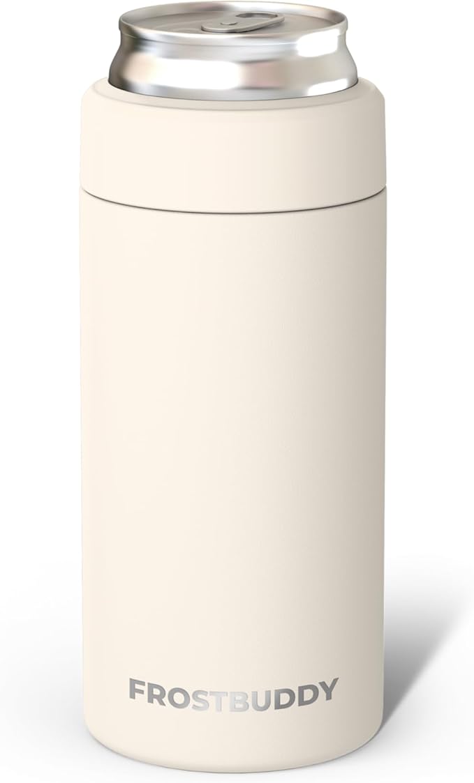 Frost Buddy Universal Mini Can Cooler – Fits 12oz Slim & 7.5oz Mini Cans – Vacuum Insulated Stainless Steel – Keeps Bevera...