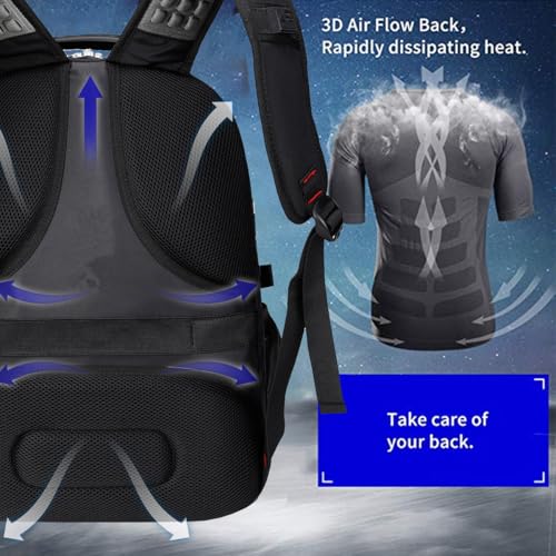 SHRRADOO Extra Large 50L Travel Laptop Backpack with USB Charging Port, College High School Backpack Airline Approved Busi...