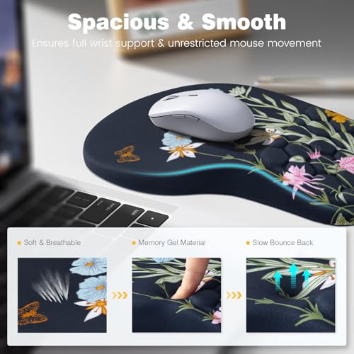 Ospelelf Ergonomic Mouse Pad and Keyboard Stand Wrist Rest Set, Memory Foam Comfort, Pain Relief for Typing, Office Desk A...