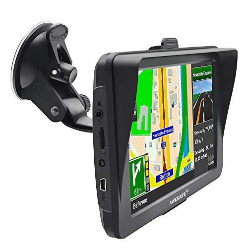 AWESAFE GPS Navigator for Car Truck RV with Bluetooth, Latest 2025 Map 7 inch Touch Screen GPS for Car, Vehicle GPS with S...