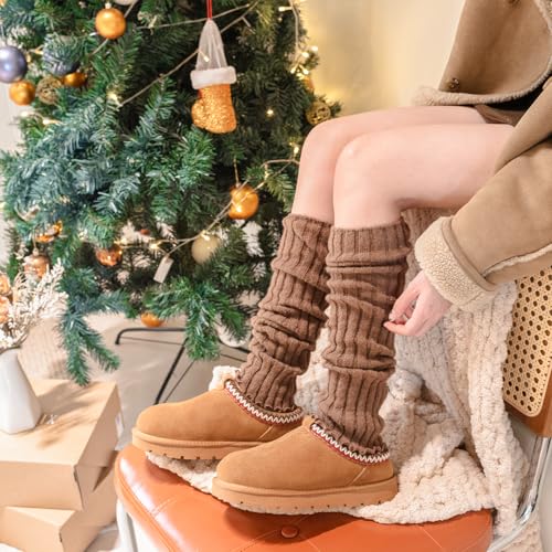 XIXITIAO Slippers for Women Suede Leather Platform Slippers Slip on Cozy Winter Womens House Slippers for Indoor Outdoor