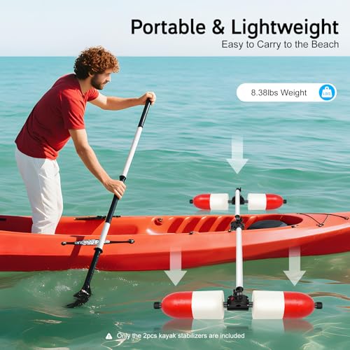 YIYIBYUS Kayak Outrigger Stabilizer Kit,Marine Boat Kayak Canoe PVC Inflatable Stabilizer PVC Inflatable Kayak Outrigger, ...