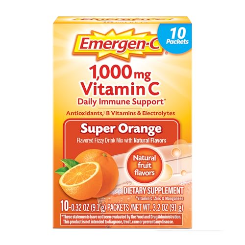 Emergen-C 1000mg Vitamin C Powder for Daily Immune Support Caffeine Free Vitamin C Supplements with Zinc and Manganese, B ...