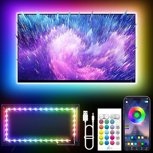 KANTUTOE LED Lights for TV, 16.4ft LED Lights for 45-75 Inch TVs, RGB TV Backlight Behind, Music Sync Bluetooth APP & Remo...