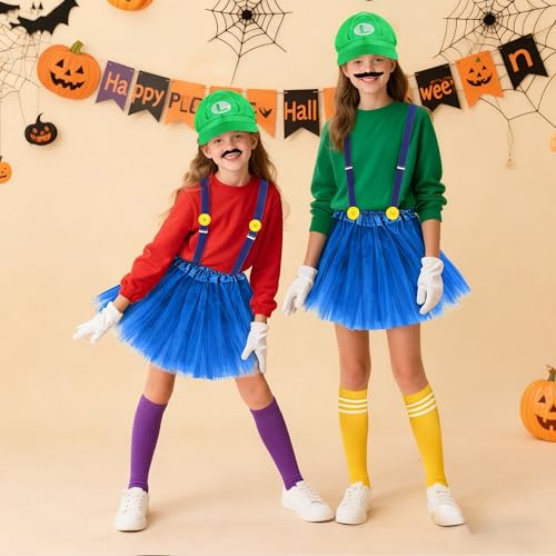 Yreird Halloween Costumes Accessories for Adults Women, 2025 Halloween Costume Accessories Set with Hats Tulle Skirts Button