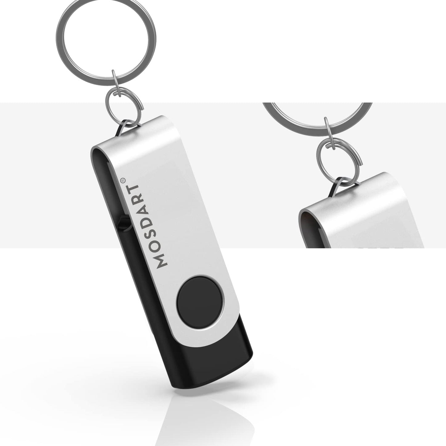 Mosdart Usb2.0 128Mb(Not 128Gb) Flash Drive, Swivel Design With Led Indicator, Keychain Loop, Fat32 Memory Stick For Data Storag