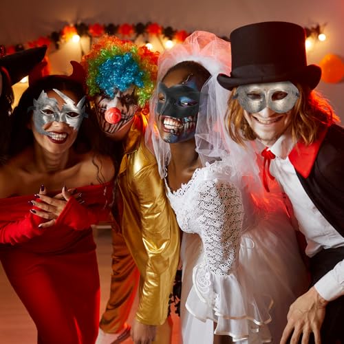 Chivao 60 Pcs Masquerade Masks for Women Men Couple Bulk Venetian Mask Vintage Antique Adult Face Halloween Costumes Party