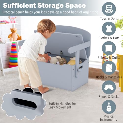 Costzon Kids Table and Chair Set, Convertible Toy Storage Bench with Built-in Handle for Kindergarten, Preschool, Kids Roo...