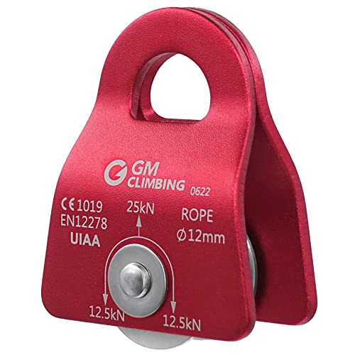GM CLIMBING Micro Prusik Minding Pulley 25kN CE UIAA Certified 12mm Single Pulley Mobile Side Plates for Arborist Rigging ...
