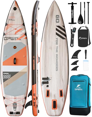 UPWELL 11’6”/11'2”/11'/10'8”/10'6”/10'2” Inflatable Stand Up Paddle Board with sup Accessories Including Backpack, Repairi...