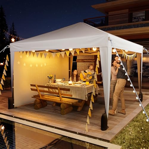 Driftalia 10x10 Pop Up Canopy with Sidewalls, Outdoor Instant Canopy Tent with Carry Bag for Commercial Events, Camping, B...
