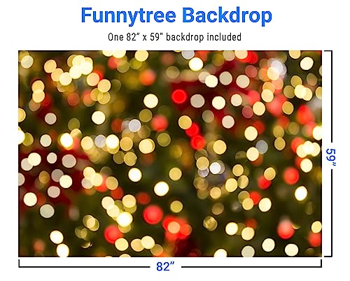 Funnytree 82" x 59" Christmas Glitter Bokeh Halo Photography Backdrop Session Sparkle Neon Spots Background Baby Bridal Sh...